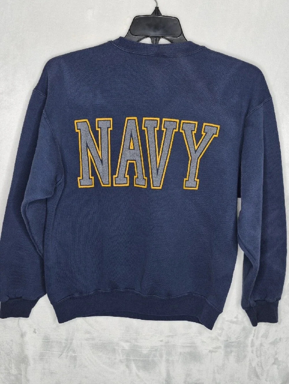 Vintage Soffe US Navy Double Sided Crewneck Sweatshirt Blue Gold Crest Medium